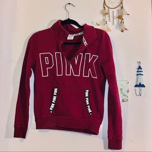 PINK quarter zip with pockets